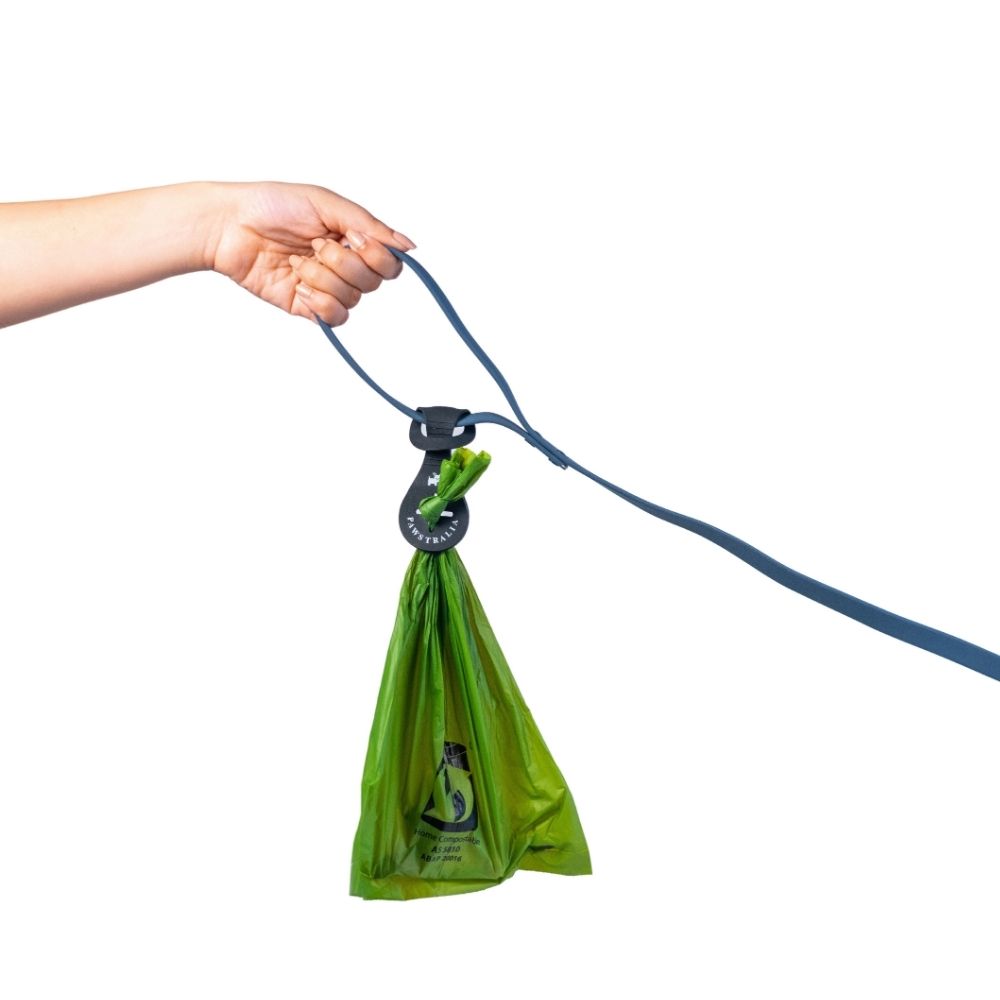 Pawstralia handsfree poop bag carrier strap on leash